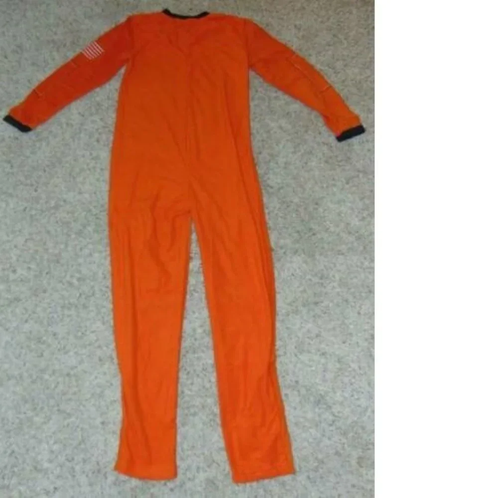 Bioworld Astronaut Pajamas Mens XL Orange Long Sleeve Zip Front 1 Pc Unionsuit